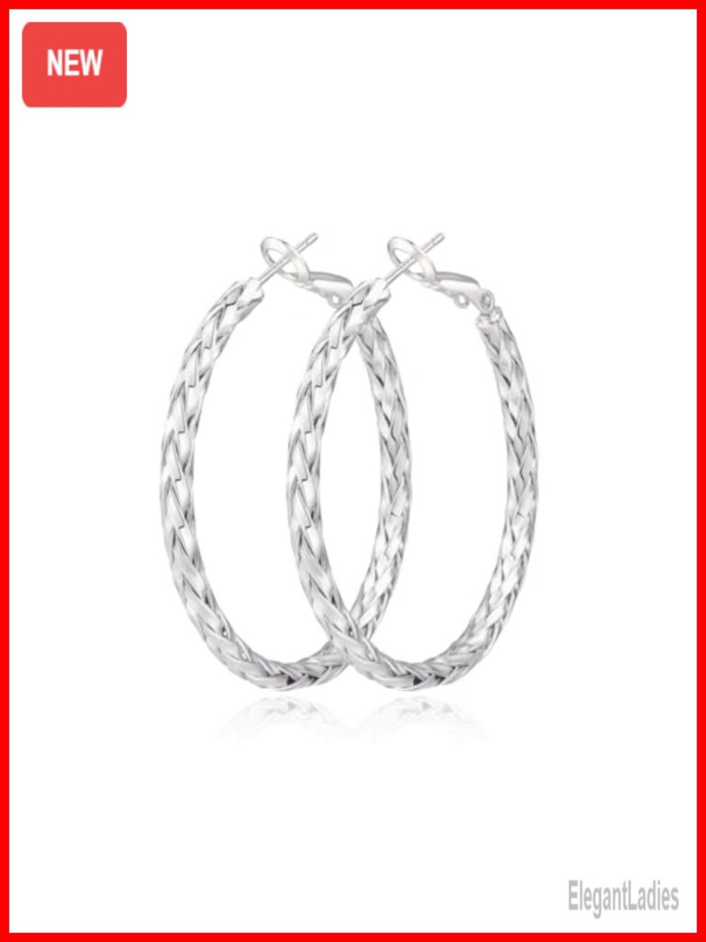 925 Sterling Silver Twist Hoop Earrings for Women Lightweight 30mm